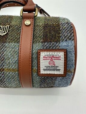 Harris Tweed Wool cross body Bag in Brown & Green